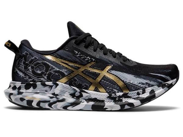 Asics Hardloopschoenen Dames, NOOSA TRI 13 Zwart/Goud - Asics Vintage Sneakers | B3725468-AB